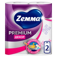 Бумажные полотенца Zemma Premium Декор с рисунком 2 слоя (2 шт)