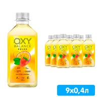Окси Баланс / Oxy Balance Relax клубника, маракуйя, мята 0.4 литра, пэт, 9 шт. в уп.