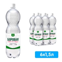 Вода Боровая лечебно-столовая 1.5 литра, без газа, пэт, 6 шт. в уп.