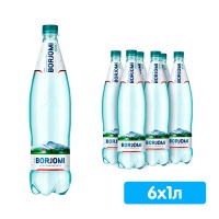 Вода Боржоми / Borjomi 1 литр, газ, пэт, 6 шт. в уп.
