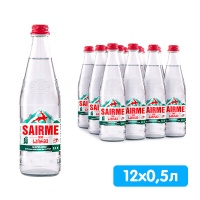 Вода Саирме / Sairme 0.5 литра, газ, стекло, 12 шт. в уп.