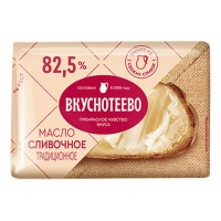 Масло сливочное несолёное Вкуснотеево БЗМЖ 82,5% 180 гр