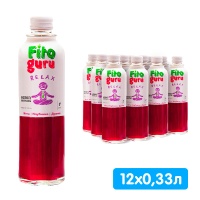 Сокосодержащий напиток Фитогуру / Fitoguru клубника, мята 0.33 литра, стекло, 12 шт. в уп.
