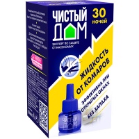 Жидкость Чистый Дом Защита от комаров 30 ночей 46 мл