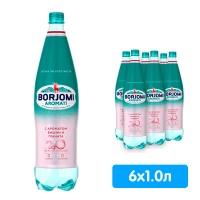 Напиток Боржоми / Borjomi Aromati с ароматом вишни и граната 1 литр, газ, пэт, 6 шт. в уп.