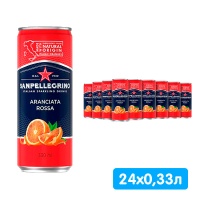 Напиток San Pellegrino красный апельсин 0.33 литра, газ, ж/б, 24 шт. в уп.