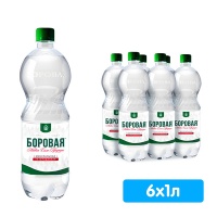 Вода Боровая 1 литр, газ, пэт, 6 шт. в уп.