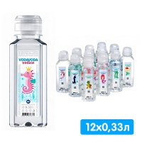 Вода VodaVoda Vodica 0.33 литра, без газа, спорт, пэт, 12 шт. в уп.