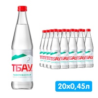 Вода Тбау 0.45 литра, газ, стекло, 20 шт. в уп.
