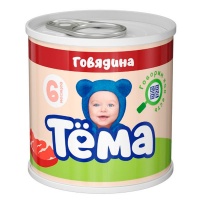 Пюре мясное Тёма говядина с 6 месяцев 90 гр (12 шт.)