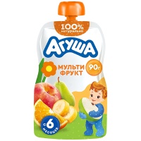 Пюре Агуша мультифрукт с 6 месяцев 90 гр