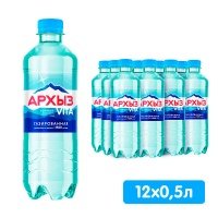 Вода Архыз Vita 0.5 литра, газ, пэт, 12 шт. в уп.