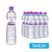 Вода Эльбрус / Elbrus 0.5 литра, без газа, пэт, 12 шт. в уп.