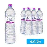 Вода Эльбрус / Elbrus 1.5 литра, без газа, пэт, 6 шт. в уп.