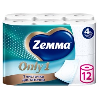 Туалетная бумага Zemma Just1 белая 4х-слойная (12шт.)
