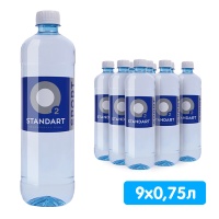 Вода Standart О2 Sport 0.75 литра, без газа, пэт, 9 шт. в уп.