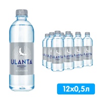Вода природная Уланта / Ulanta 0.5 литра, без газа, пэт, 12 шт. в уп.