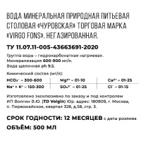 Вода минеральная Virgo fons 0.5 литра, без газа, пэт, 12 шт. в уп.