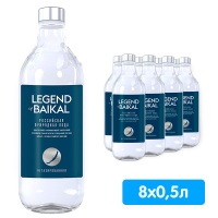 Вода Legend of Baikal 0.5 литра, без газа, стекло, 8 шт. в уп.