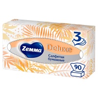 Салфетки косметические Zemma Deluxe 3-х сл. 90шт (1шт)