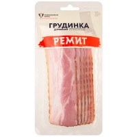 Грудинка Домашняя Ремит варёно-копчёная нарезка 150 гр