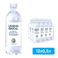 Вода Legend of Baikal 0.5 литра, газ, пэт, 12 шт. в уп.