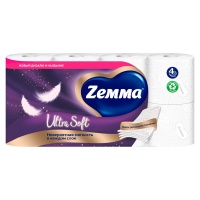 Туалетная бумага Zemma Ultra Sof белая 4х-слойная (8шт.)