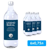 Вода Legend of Baikal 0.75 литра, без газа, стекло, 6 шт. в уп.