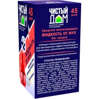 Жидкость Чистый дом от мух и комаров 45 дней 39 мл