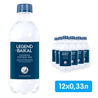 Вода Legend of Baikal 0.33 литра, без газа, пэт, 12 шт. в уп.