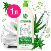 Средство для мытья посуды Синергетик (SYNERGETIC) алое вера биоразлагаемое 1 л
