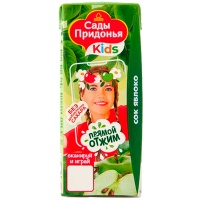 Сок Сады придонья прямого отжима яблоко 0.2 литра, 27 шт. в уп.