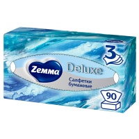 Салфетки косметические Zemma Deluxe 3-х сл. 90шт (1шт)